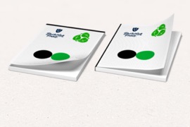  Blöcke Recycling, DIN A5, 2/0-farbig, (Schwarz + HKS/Pantone)