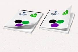 Blöcke Recycling, DIN A5, 3/0-farbig, (Schwarz + HKS/Pantone)