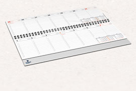 Tischquerkalender, 1-seitig, 4/0 farbig